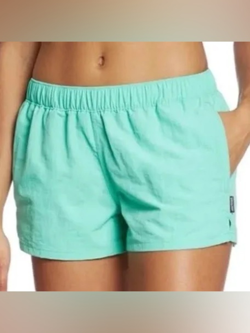 Patagonia Barely Baggies Women’s Size L Casual Elastic Waist Shorts / Teal